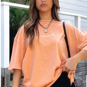 White Fox Orange Tee NWT